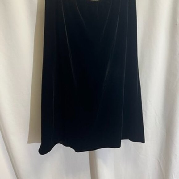 Vintage Faux Velour Black Knee Length Skirt - Picture 6 of 9